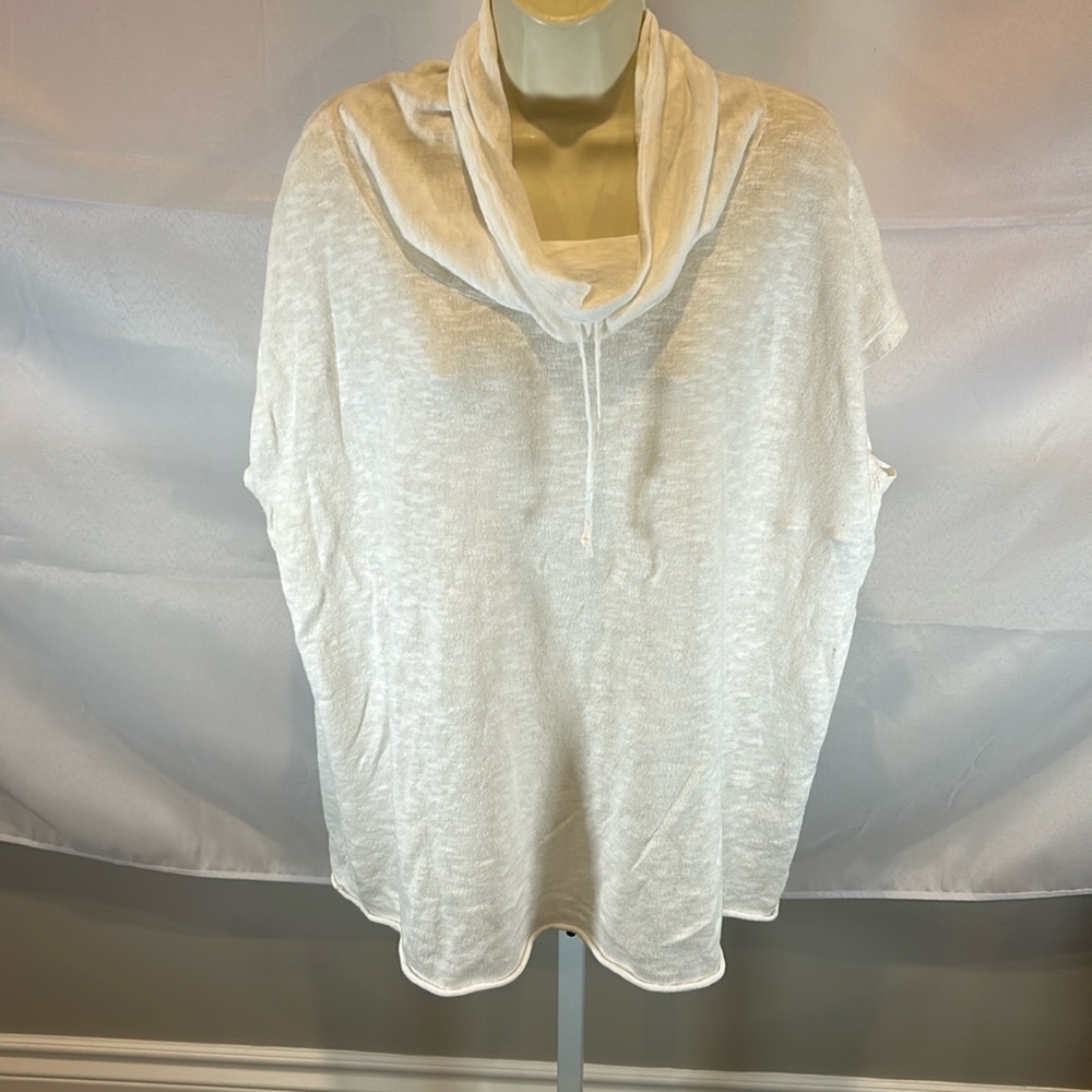 Eileen Fisher White Washable Linen Blend Shirt L NWOT